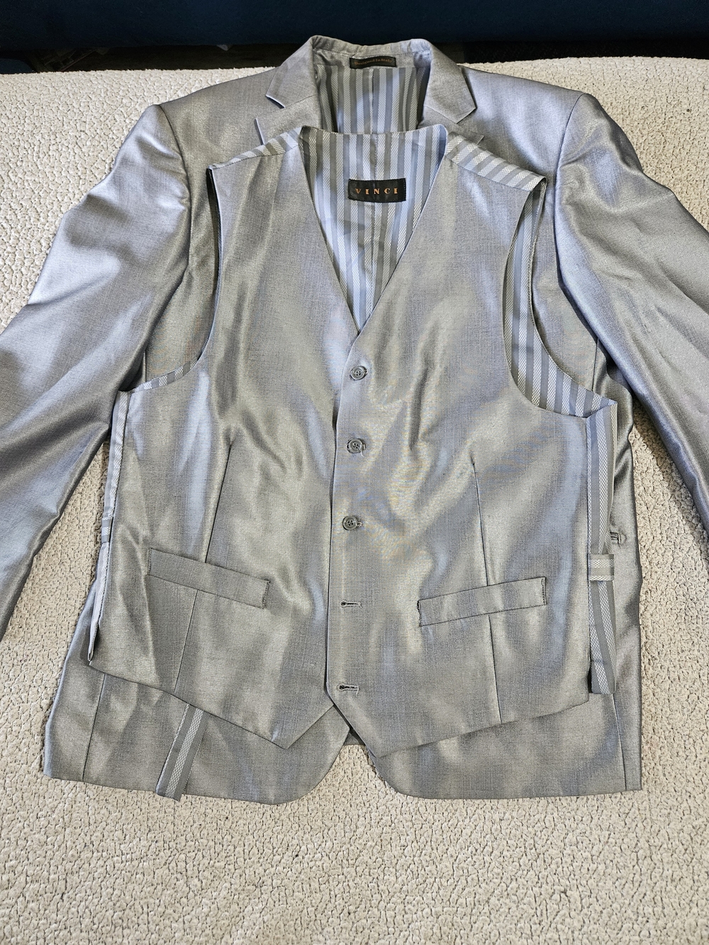 Vince Silver Men's Jacket And Suit Vest